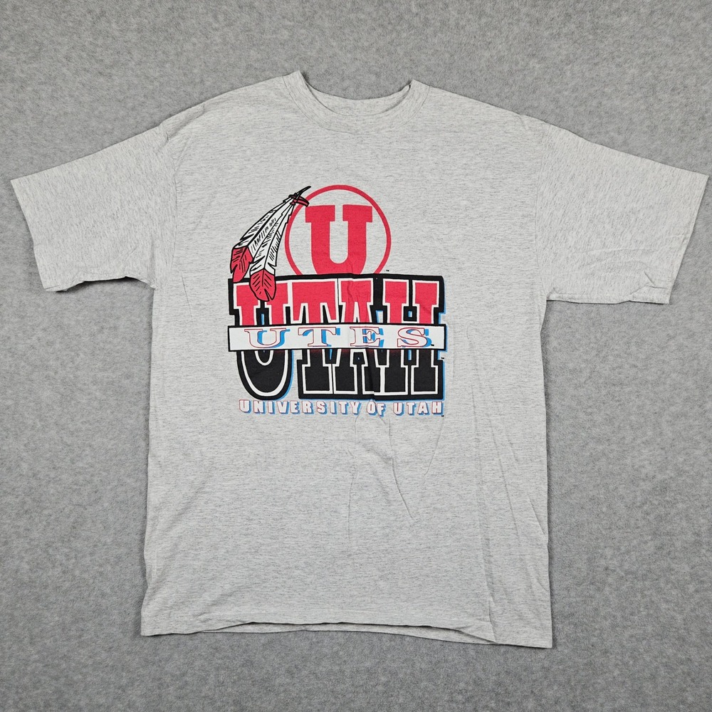 Game Day Mens XL Gray T-Shirt Utah Utes University of Utah NCAA Vintage USA Made